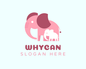 Jungle - Lovely Elephant Family logo design