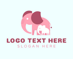 Lovely Elephant Family Logo