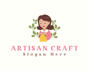 Knit Crochet Lady logo design