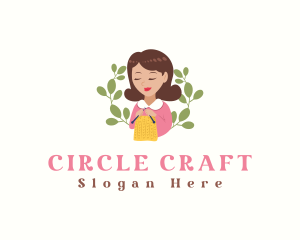 Knit Crochet Lady logo design