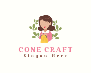 Knit Crochet Lady logo design