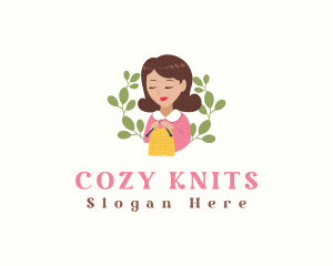 Knit Crochet Lady logo design