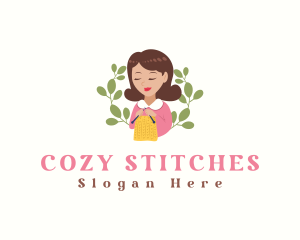 Knit Crochet Lady logo design