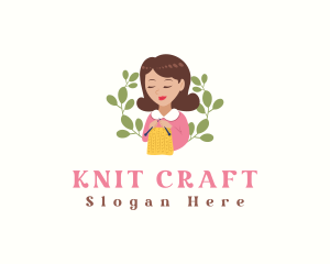 Knit - Knit Crochet Lady logo design