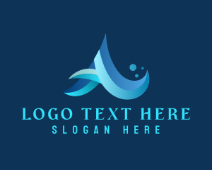 Digital Media - Modern Waves Letter A logo design