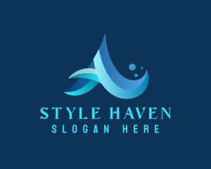 Hostel - Modern Waves Letter A logo design