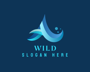 Ocean - Modern Waves Letter A logo design
