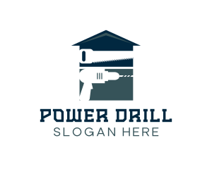 Drill Saw Construction Tools logo design