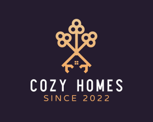 Housing - Triple House Key logo design