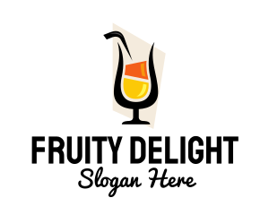 Fruity Cocktail Glass logo design