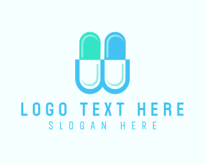 Drug Store - Medical Capsule Letter W logo design