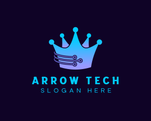 Tech Circuit Crown  logo design