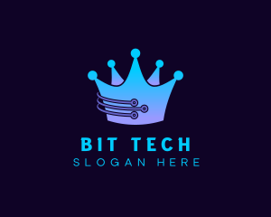 Tech Circuit Crown  logo design