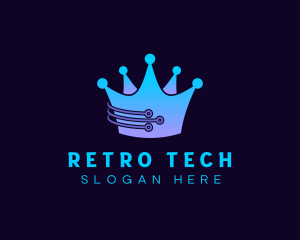 Tech Circuit Crown  logo design