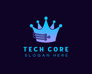 Tech Circuit Crown  logo design