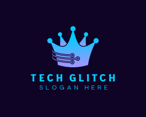 Tech Circuit Crown  logo design