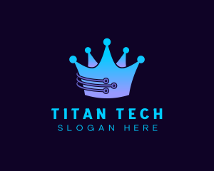 Tech Circuit Crown  logo design