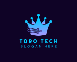 Tech Circuit Crown  logo design