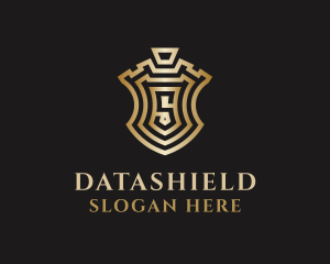 Gold Shield Letter S logo design