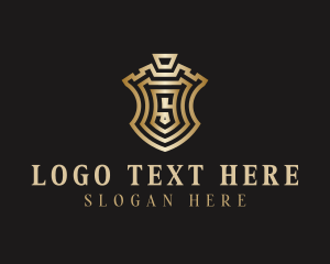 Gold Shield Letter S logo design