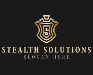 Gold Shield Letter S logo design