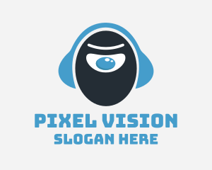 Cyclops Eye Headphones logo design