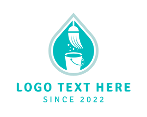 Teal - Broom Bucket House Cleaning logo design