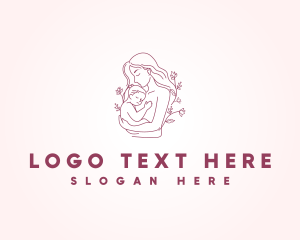 Breastfeeding - Motherhood Parental Care logo design