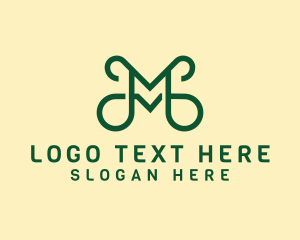 Curvy - Creative Green Letter M logo design