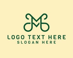 Online Shopping - Creative Green Letter M logo design