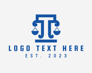 Judge - Legal Pillar Scale logo design