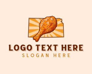 Map - Kansas Fried Chicken logo design