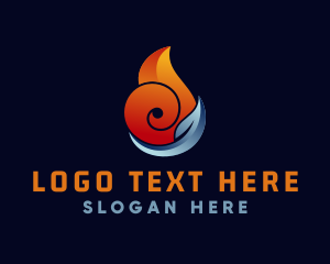 Hot - Fire Water Leaf logo design