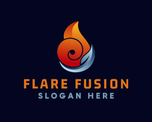 Fire Water Leaf logo design