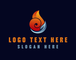 Hot - Fire Water HVAC logo design