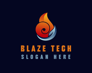 Fire Water HVAC logo design