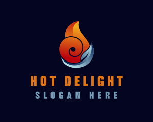 Fire Water HVAC logo design