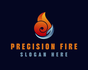 Fire Water HVAC logo design