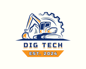 Excavator Digging Quarry logo design