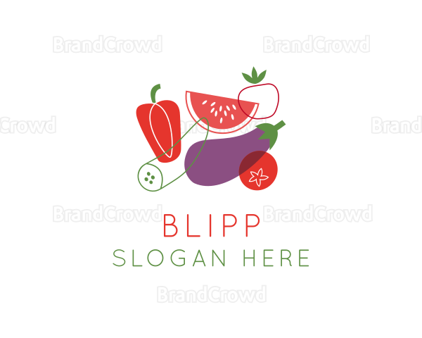 Vegetables Fruit Grocery Logo