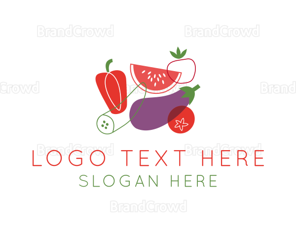Vegetables Fruit Grocery Logo