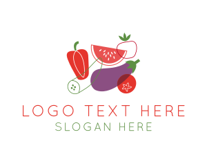 Vegan - Vegetables Fruit Grocery logo design