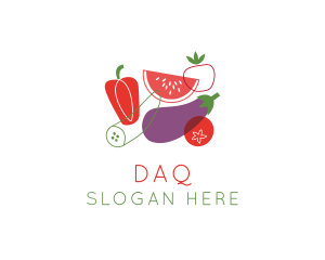Vegetables Fruit Grocery logo design