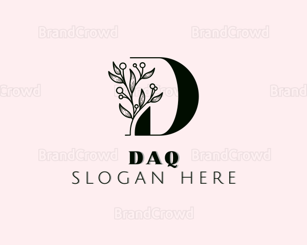 Flower Floral Letter D Logo