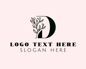 Oils - Flower Floral Letter D logo design