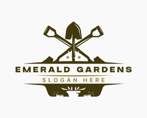 Shovel Landscaping Planting logo design