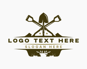 Eco - Shovel Landscaping Planting logo design