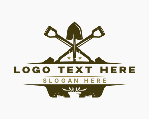 Shovel Landscaping Planting Logo