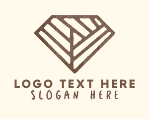 Wood - Brown Rustic Diamond logo design