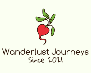 Farmers Market - Fresh Radish Vegetable logo design